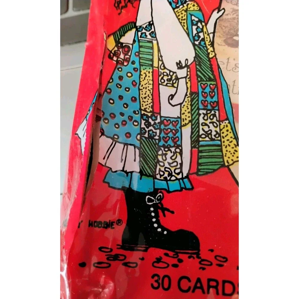 Vtg 1970s Holly Hobbie Valentine Cards Pack of 30 American Greetings Split